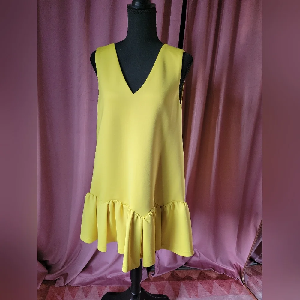 Three Floor Vibrant Yellow Mini Dress - Picture 2 of 5